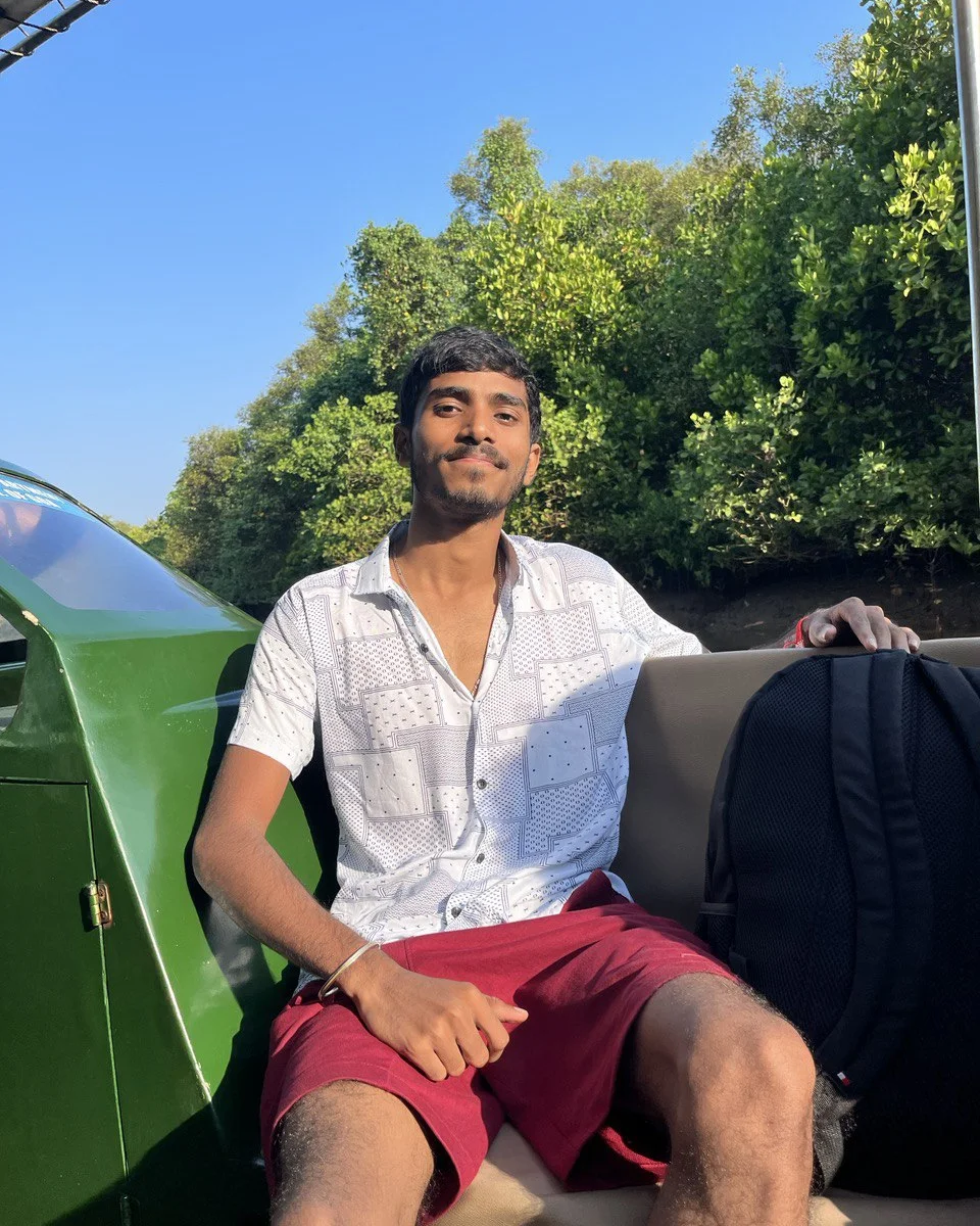 Yash riding in an open vehicle during his solo Goa trip